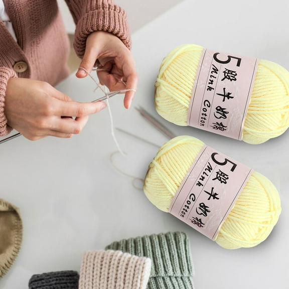Milk Cotton Crochet Yarn | 5 Strand Knitting Thread for Baby Sweaters, Hats & Dolls | 50G 325M Soft Acrylic Diy Craft Wool Ball for Beginners & Experienced Weavers