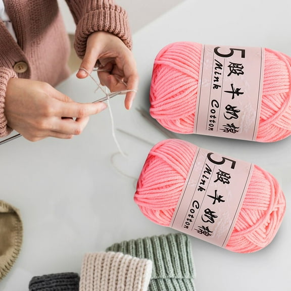 Milk Cotton Crochet Yarn Thread 5-Strand Hand Knitting Lace DIY Wool Ball | 50g Roll | 1mm Thick | 325m Length | Soft Acrylic Blend | Multi-Purpose for Sweaters, Dolls, Accessories