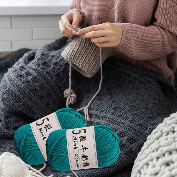 Milk Cotton Crochet Yarn for DIY Knitting, 5 Strands 325m Length, 50g Weight, Soft Acrylic Material for Sweaters or Dolls, Beginner Friendly