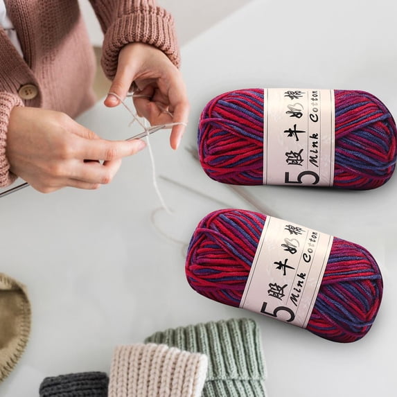 Milk Cotton Gradient Yarn for Crochet and Knitting, Soft 5-Strand Hand-Woven Wool Ball for DIY Dolls, Sweaters and Baby Crafts, Beginner-Friendly and Fade-Resistant
