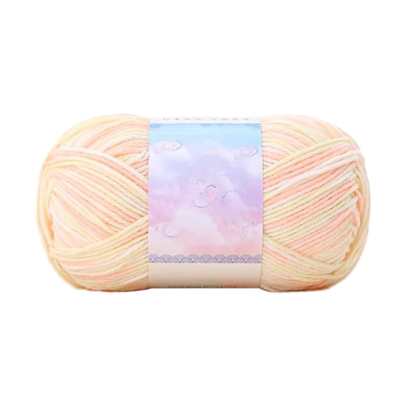 Milk Cotton Tie Dye Gradient Yarn Ball, Thick Wool Yarn for Knitting and Crochet, 175 Yards, Orange