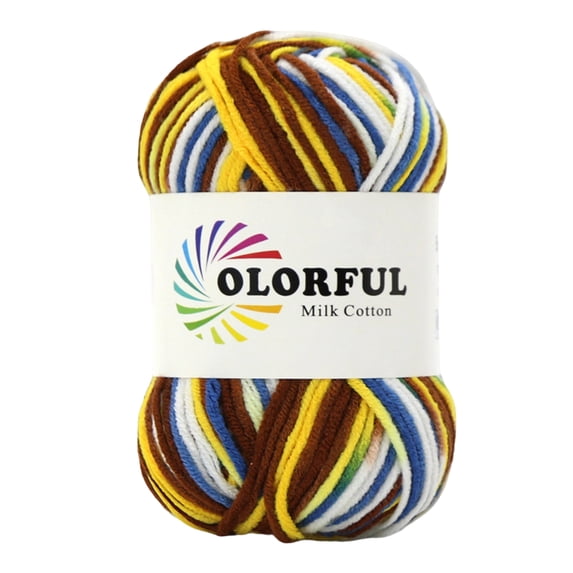 Milk Cotton Yarn 5-Ply Gradient Variegated Crochet Thread Colorful Soft Blended Fiber for Hand Knitting DIY Blankets Sweaters and Creative Craft Projects