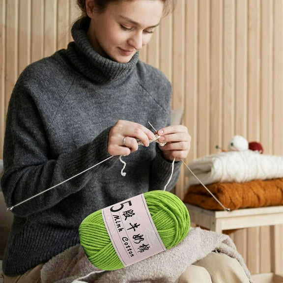 Milk Cotton Yarn Under $5! Yrmaups 5-Ply Milk Cotton Knitting Thread, Doll Crochet DIY Yarn,babyWool Ball for Handmade Sweaters, Blankets, Accessories, Crafting Projects, Ideal for Knitting Groups
