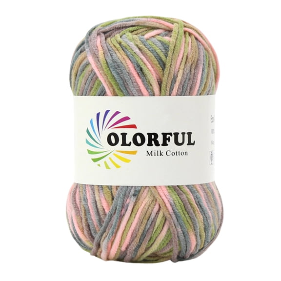 Milk Cotton Yarn Cake Soft Variegated Craft Yarn for Knitting Crocheting Hand Weaving DIY Projects