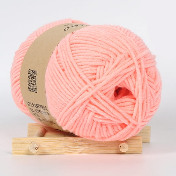 Milk Cotton Yarn for Hand Knitting Five Strand Cotton Yarn for DIY Crochet Scarf Hat Sweater Craft Projects Smooth Texture Warm Use Light Cream Color,knitting yarn,10 Chrysanthemum Pink,1PC
