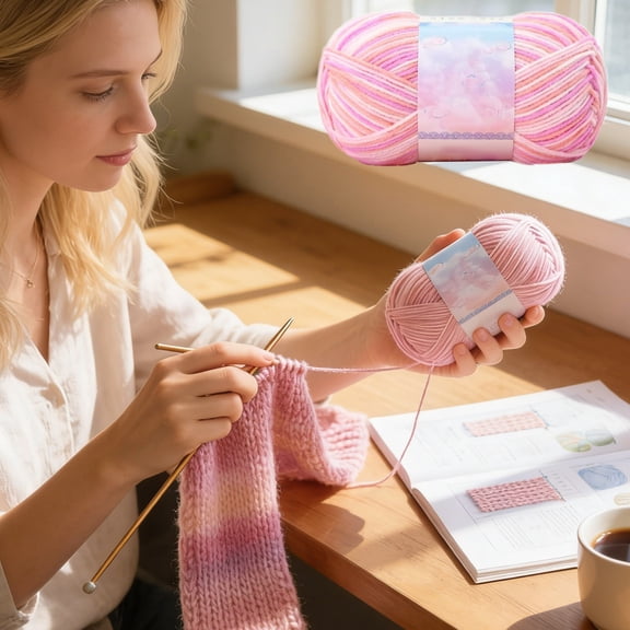 Milk Cotton Yarn for Knitting Crochet | Multicolor Tie Dye Thick Soft Durable 100g | 175 Yards Bulk Roll | Bright Fun Palette | Crafting Blankets Accessories | 14x8cm