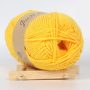 Milk Cotton Yarn for Knitting, Soft Cotton Yarn for Crochet and Knitting, Soft Breathable Wool for Crochet, DIY Yarn for Hat Scarf Sweater, Hand Knitting Thread for Beginners, Golden