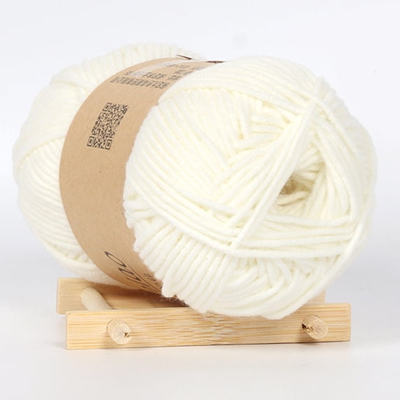 Milk Cotton Yarn for Knitting, Soft Cotton Yarn for Crochet and Knitting, Soft Breathable Wool for Crochet, DIY Yarn for Hat Scarf Sweater, Hand Knitting Thread for Beginners, Milky White