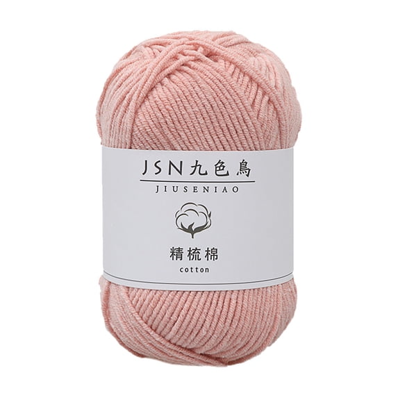 Milk Cotton Yarn Thread, Soft Combed Cotton Fiber for Crochet Knitting and DIY Amigurumi Crafting Projects (4-Ply), Pink