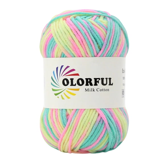 Milk Cotton Yarn, Variegated Yarn, Cotton Blend Yarn, Soft Yarn, Hand Knitting Yarn, Diy Craft Projects, Pastel Multi-Tone, 1 Pc Skein