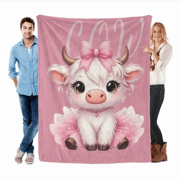Milk Cow Flannel Blanket for Adult, Kid, Teens, Christmas, Mothers, Fathers, Birthday,Valentines Day Gift