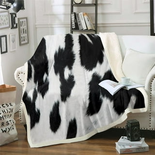 Cow Print Sherpa Blanket