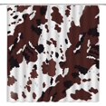 thumbnail image 1 of Milk Cow Print Shower Curtain, Brown Cowhide Funny Farm Animal Skin Milk Cow Print Vintage Western Rustic Farmhouse Creative Fabric Bathroom Decor Sets with Hooks, 1 of 3