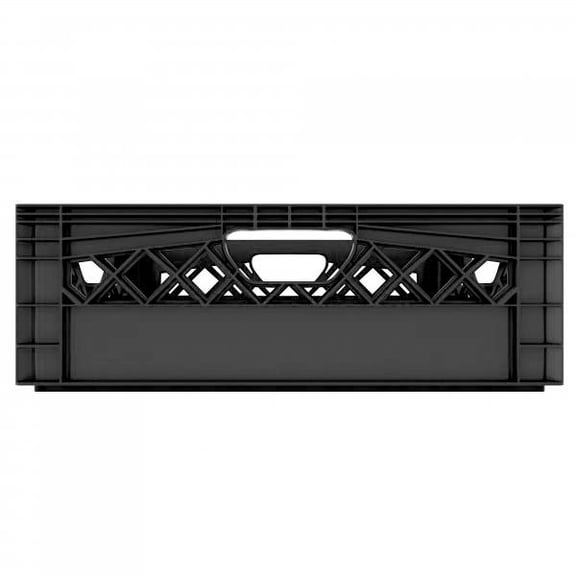 Milk Crate 12QT Half Rectangle , 19 x 13 x 6.5 Inches, Storage and Organization (Black)