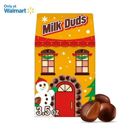 Milk Duds Chocolate and Caramel Christmas Holiday Candy Stocking Stuffers, Carton 3.5 oz