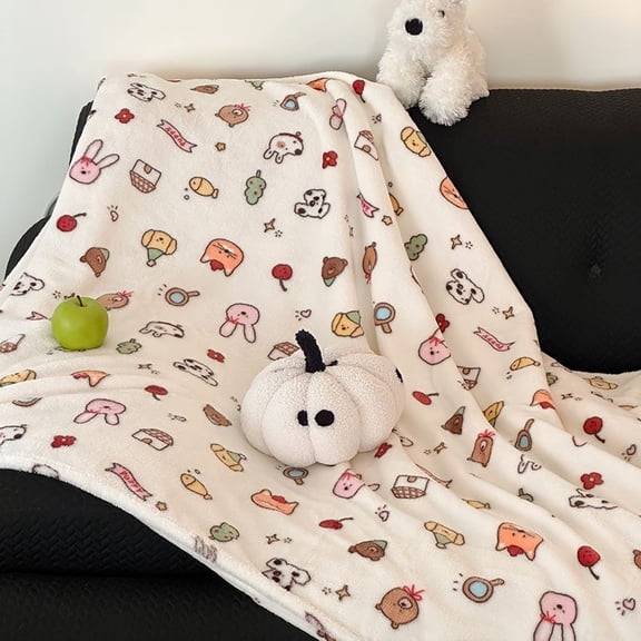 Milk Fleece Blanket for Napping, Office Room Air Conditioning Sofa Throw, Single Dormitory Coral Blanket Cover Leg Manta De Leche Peluda Siesta Oficina Aire Acondicionado Sofá Manta