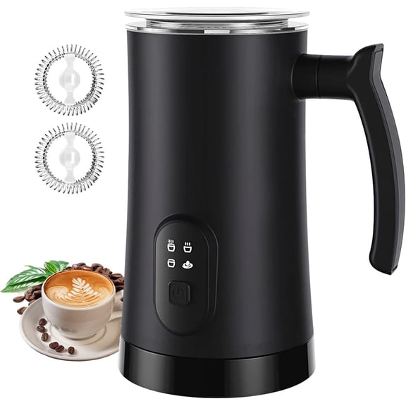Milk Frother, 4-in-1 Electric Milk Steamer, 350ml/11.8oz Automatic Frother Machine for Coffee, Warm and Cold Foam, Temperature Control for Latte, Cappuccino, Hot Chocolate