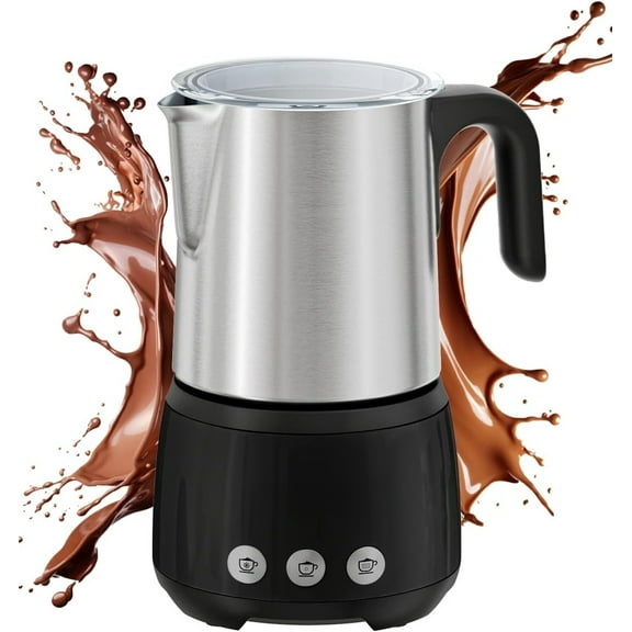 Milk Frother, 4-in-1 Electric Milk Steamer and Frother, Smart Touch Control Hot and Cold Foam Maker, Memory Function for Latte, Cappuccinos, Warm Milk, Hot Chocolate Milk