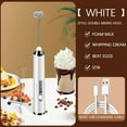 thumbnail image 1 of Milk Frother Handheld, 3-Speed Electric Whisk Beater, Rechargeable Coffee Frother with 2 Stainless Steel Replacement Whisk-Heads for Lattes, Cappuccino, Matcha, Egg(White), 1 of 6