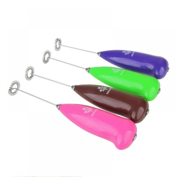 Milk Frother Handheld Battery Operated - Electric Whisk Coffee Frother Battery Stirrer, Hand Held Milk Foamer, Mini Mixer for Bulletproof Coffee, Cappuccino, Latte, Frappe & Matcha Tea