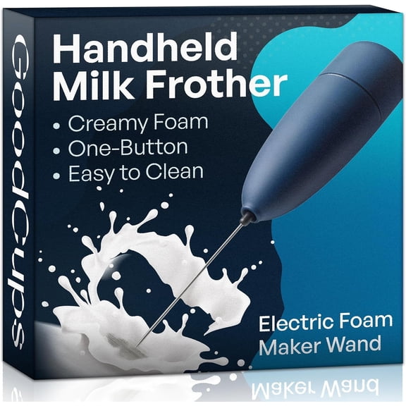 Milk Frother Handheld - Electric Maker Wand with Stainless Steel Whisk - Mini Mixer for Coffee, Matcha, Lattes & Cappuccinos