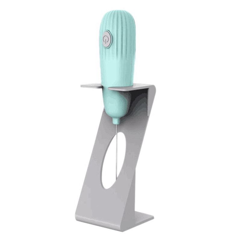 Milk Frother Handheld Electric Whisk Foamer Maker for Coffee Latte HotChocolate Cappuccino Egg Mixer Blender Stand,Green