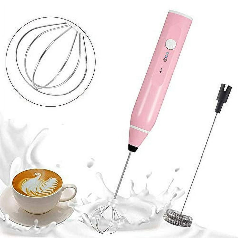 yucanucax 5-Speed Milk Frother Handheld Foam Maker USB Rechargeable Coffee Frother with 3 Whisks Adjustable Mini Blender for Cappuccino, Latte, Coffee