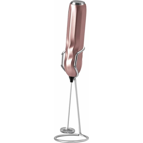 Milk Frother Handheld Operated, Drink Mixer with Stainless Whisk for Coffee, Matcha, Lattes, Cappuccino ( with Stand)