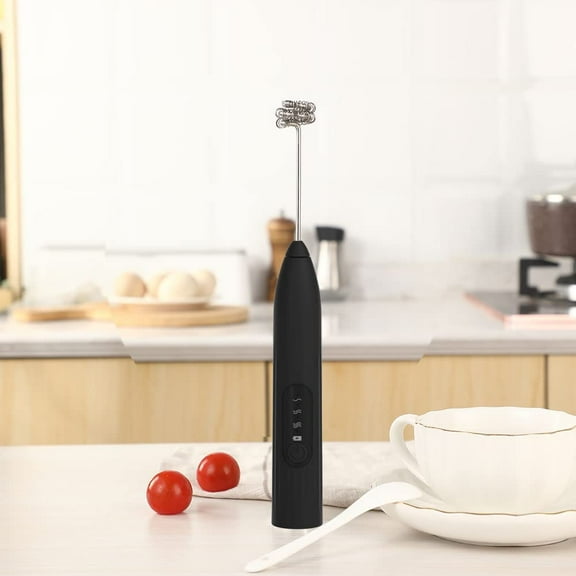 Milk Frother Handheld Rechargeable Foam Maker for Lattes, Electric Drink Mixer with 2 Whisks for Bulletproof Coffee, Mini Foamer for Cappuccino Frappe Matcha Hot Chocolate