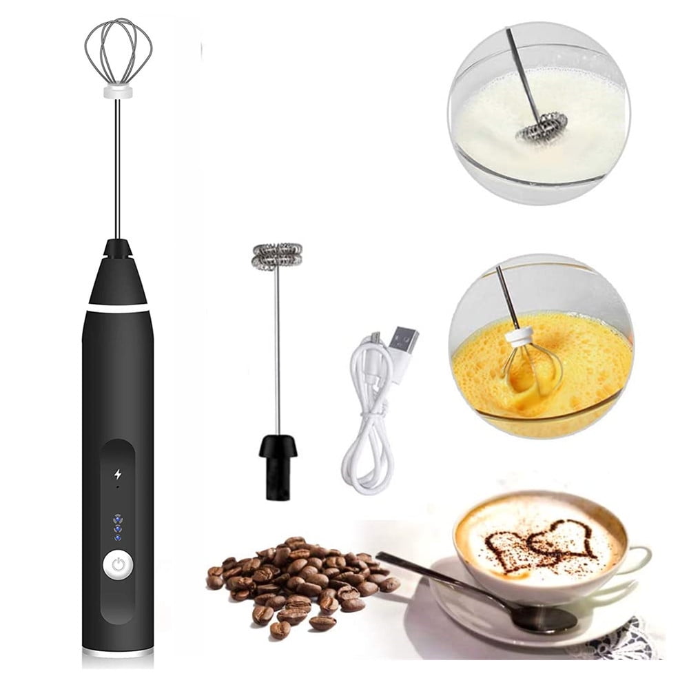 Fivtyily Milk Frother Handheld Rechargeable Foam Maker for Lattes, Electric  Drink Mixer with 2 Whisks for Bulletproof Coffee, Mini Foamer for