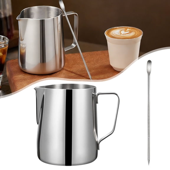 Milk Frother Pitcher Premium Stainless Steel Frothing Pitcher 20 Oz With Anti-Scald Handle And Precision Pour Spout, Dishwasher Safe For Coffee Lattes And Milk Foam Metal 20 Oz