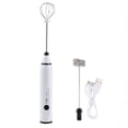 thumbnail image 1 of Milk Frother Rechargeable 3-Speeds Egg Beater Drink Mixer with 2 Detachable Stainless Steel Whisk-Heads Handheld Foam Maker, 1 of 9
