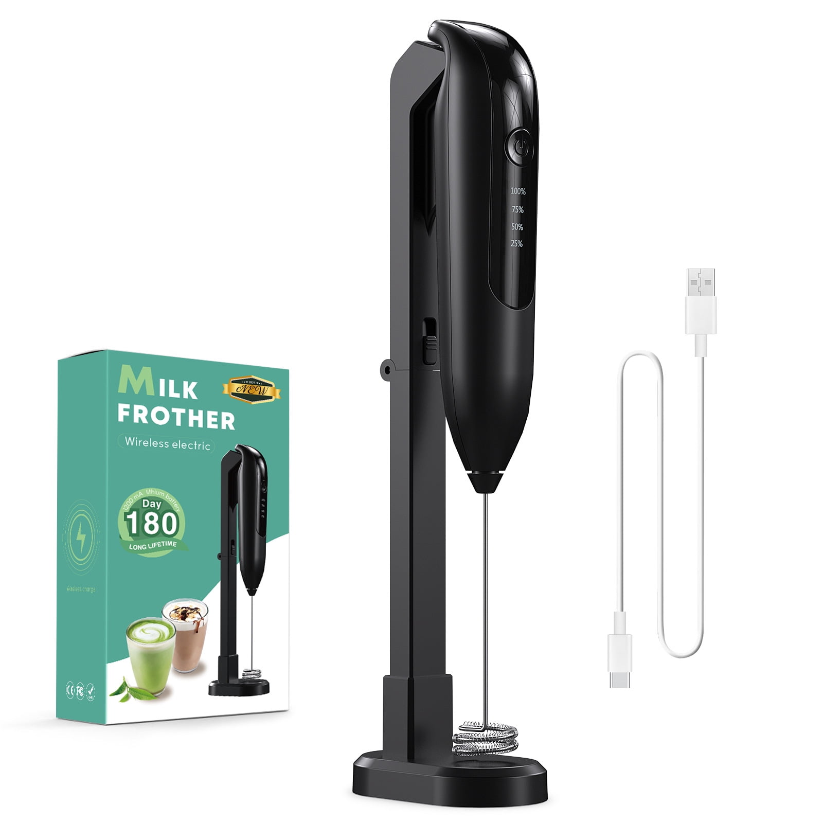 Milk Frother Wand, Mini Electric Whisk for Coffee Frother for Coffee