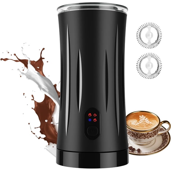 Milk Frother and Steamer, 4-in-1 Electric Machine for Coffee with Hot & Cold Foam, Auto Shut-Off, Quiet Design Latte, Cappuccino, Macchiato(black)