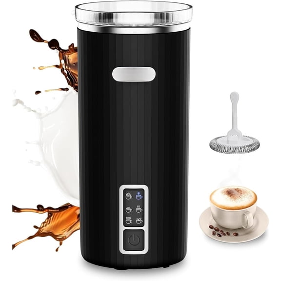 Milk Frother and Steamer, 6-in-1 Electric Milk Frother, Automatic Hot & Cold Maker, Stainless Steel Nonstick Interior, 8.5oz, for Latte, Cappuccino