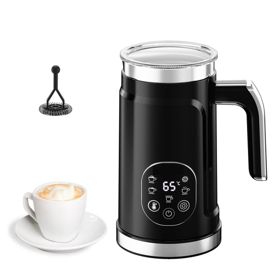 Milk Frother with Upgraded LED Display Touch Screen Hot/Cold Foam Maker Milk Warmer for Coffee Latte