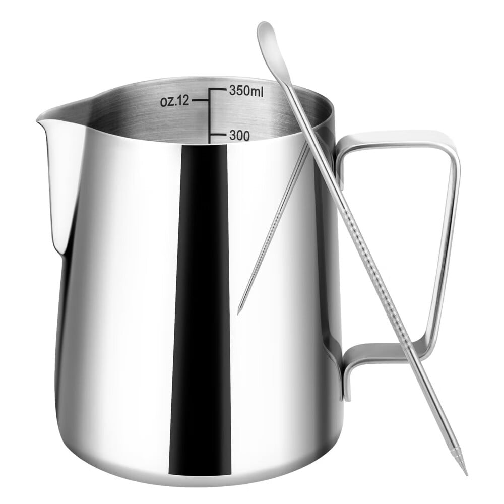 Milk Frothing Pitcher,12/20oz Milk Frother Cup with Clear Scale