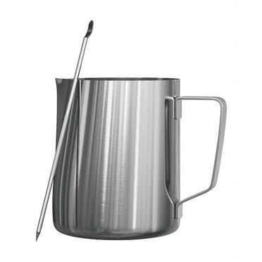 Milk Frothing Pitcher 12 OZ Frothing Jug 304 Stainless Steel Pitcher Espresso Steaming Pitcher for Latte Arts/Espresso/Cappuccino