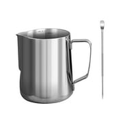 Milk Frothing Pitcher 12 OZ Steamer Jug 304 Stainless Steel Pitcher Espresso Steaming Pitcher