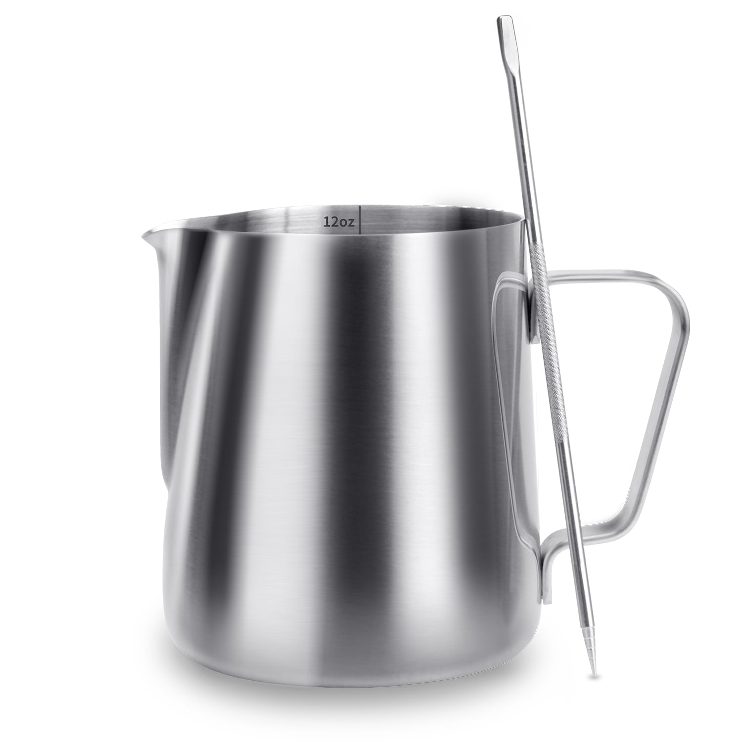Aibecy Espresso Steaming Pitchers Stainless Steel Espresso Milk Frothing  Pitcher with Thermometer Coffee Milk Frothing Cup Coffee Steaming Pitcher  600ml Barista Pitcher Milk Cup 