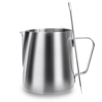 Milk Frothing Pitcher, ENLOY Stainless Steel Creamer Frothing Pitcher Cup , Perfect for Espresso Machines, Milk Coffee Frothers, Latte Art 12 oz