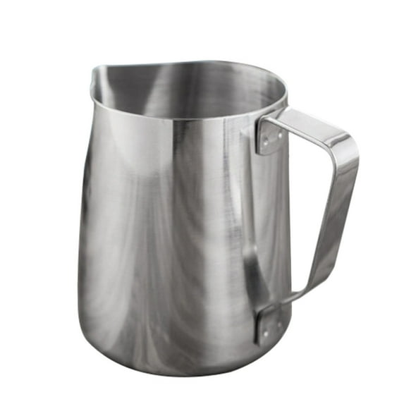 Milk Frothing Pitcher, Espresso Accessories Milk Frother Mixing Cup, Durable Stainless Steel Espresso Cup with Drip Resistant Spout, Home & Commercial Use, 1Pc, Easy to Use(Silver-100ml,2.9x2")
