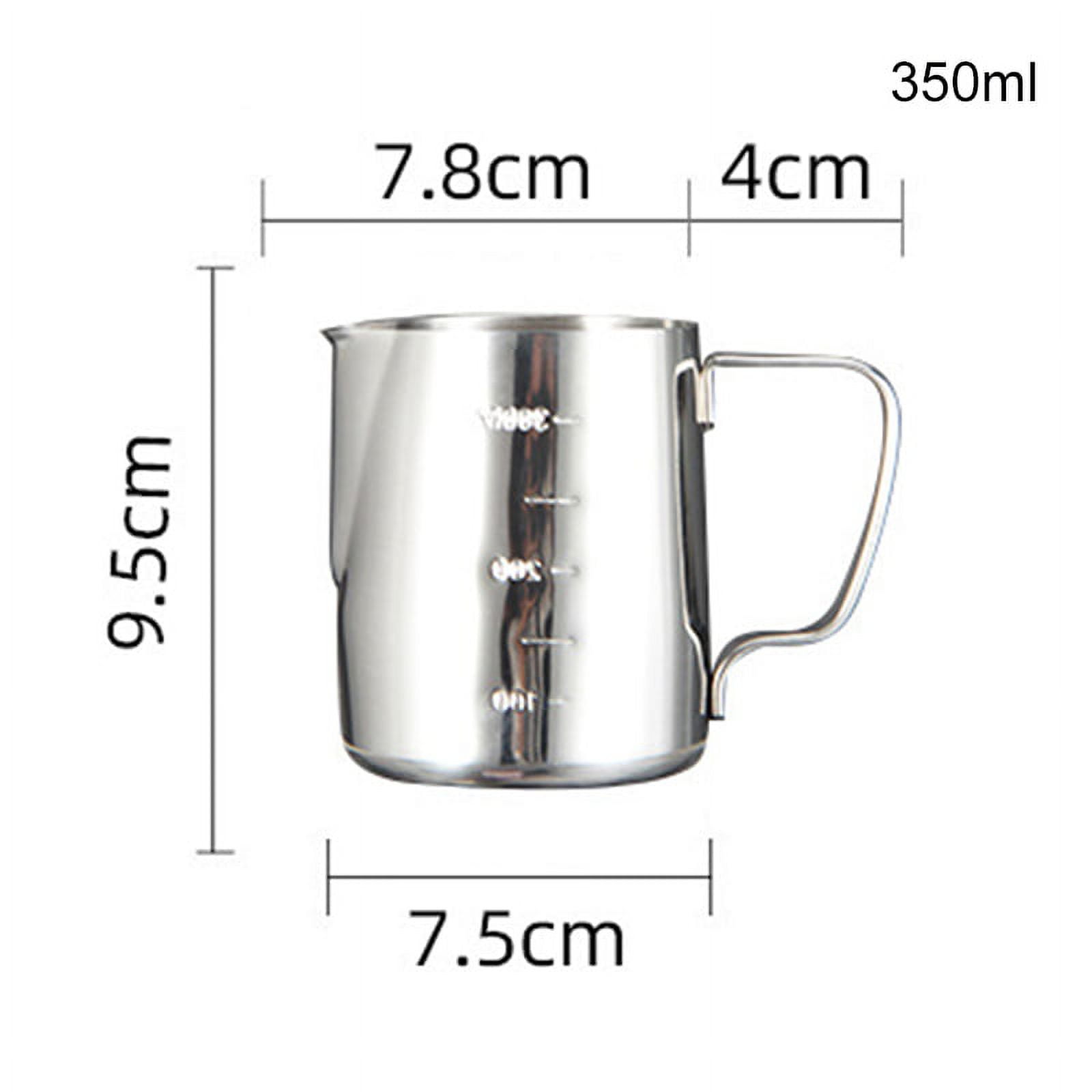 Milk Frothing Pitcher Stainless Steel Milk Frother Cup Measurements on ...