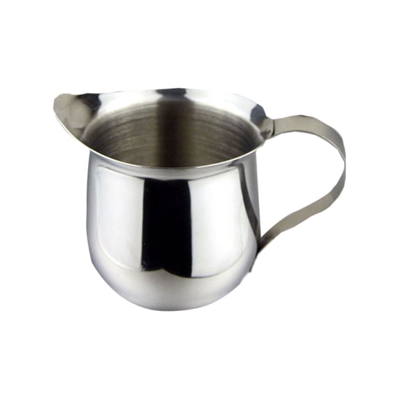 Milk Frothing Pitcher,Stainless Steel Milk Frother Cup,Stainless Steel Steaming Pitchers with Sharp Spout,Small Creamer Pitcher Latte Coffee Art Barista Milk Jug Cup Accessories,1.7x2 inch(Silver)