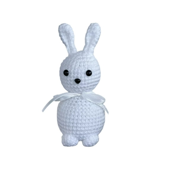 Milk Fufu Crochet Easter Bunny Knit Plush Toy, Handcrafted Stuffed Animal With Ultra-Soft Rua-Able Texture That Invites Gentle Touches And Cuddles, Perfect For Easter Decor,