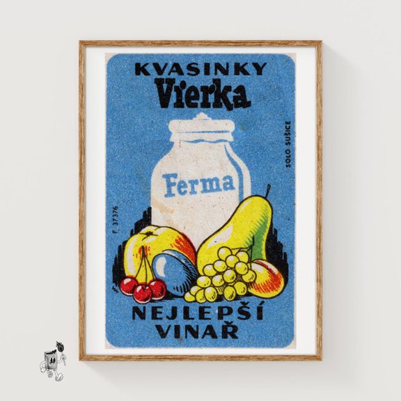 Milk Jug And Fruit Matchbox Print, Unframed Paper Poster 8x10in