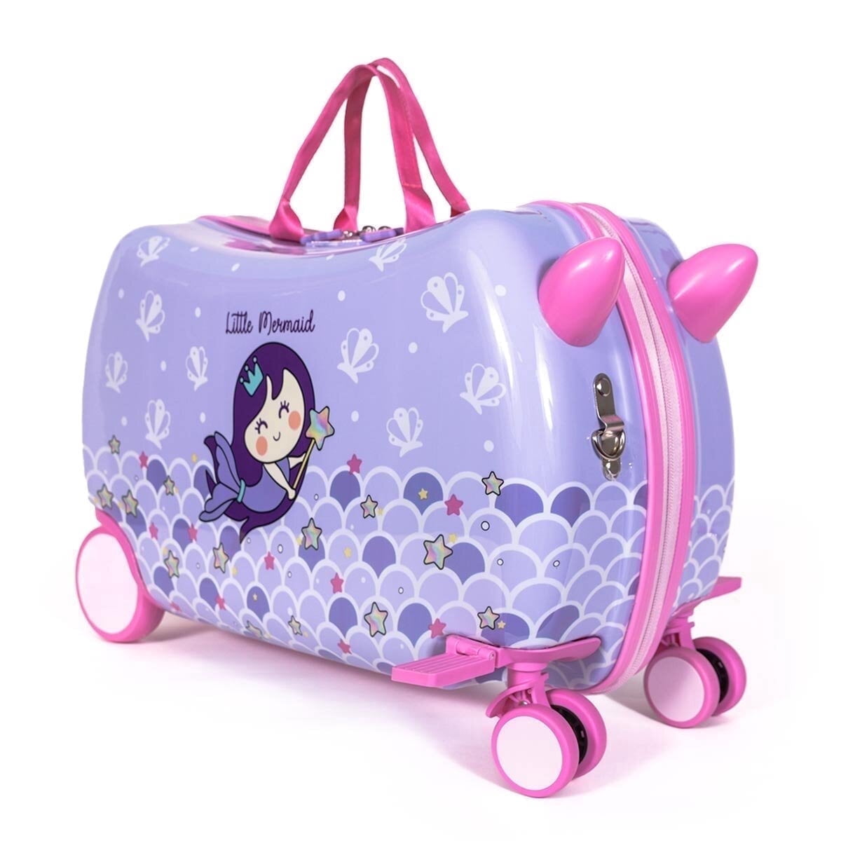 Milk&Moo 9.80" Rideable Kids Suitcase, Purple