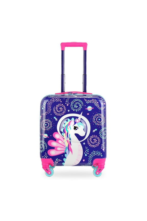 Colorful Lighted Wheeled Rickshaw Kids Suitcase with 3D Ayris Design