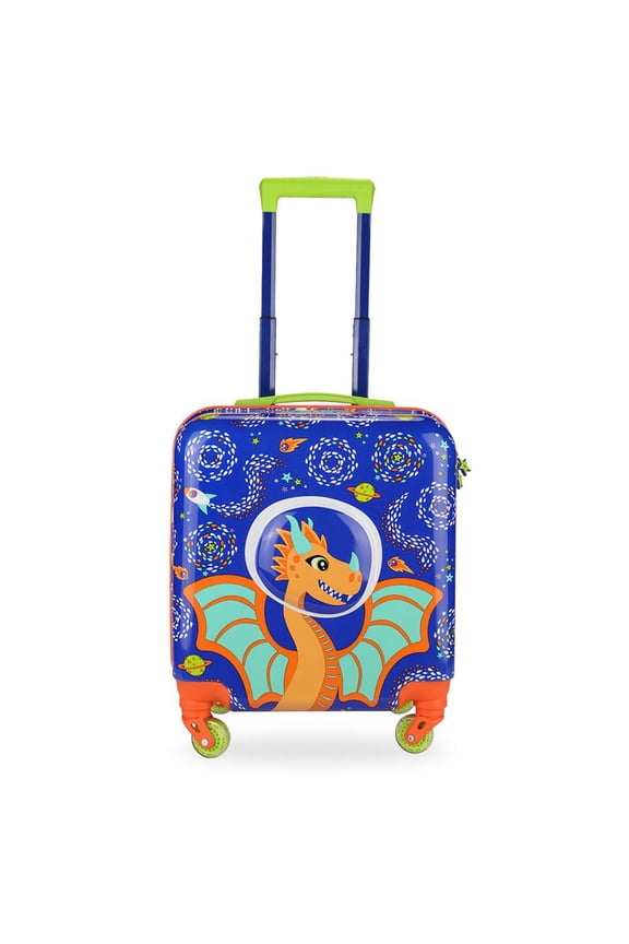 Colorful Lighted Wheeled Rickshaw Kids Suitcase with 3D Ponix Design