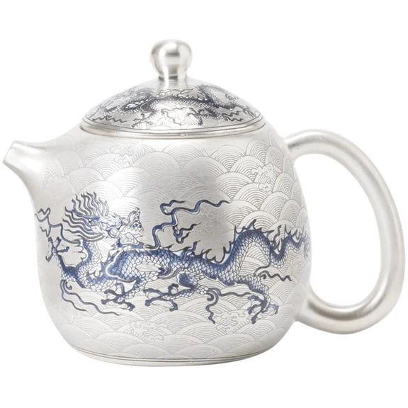 Milk Oolong Tea Tie Guan Yin Teaware Type Chinese Porcelain Silver Plating Dragon Kettle Teapot Tea Ceremony Set